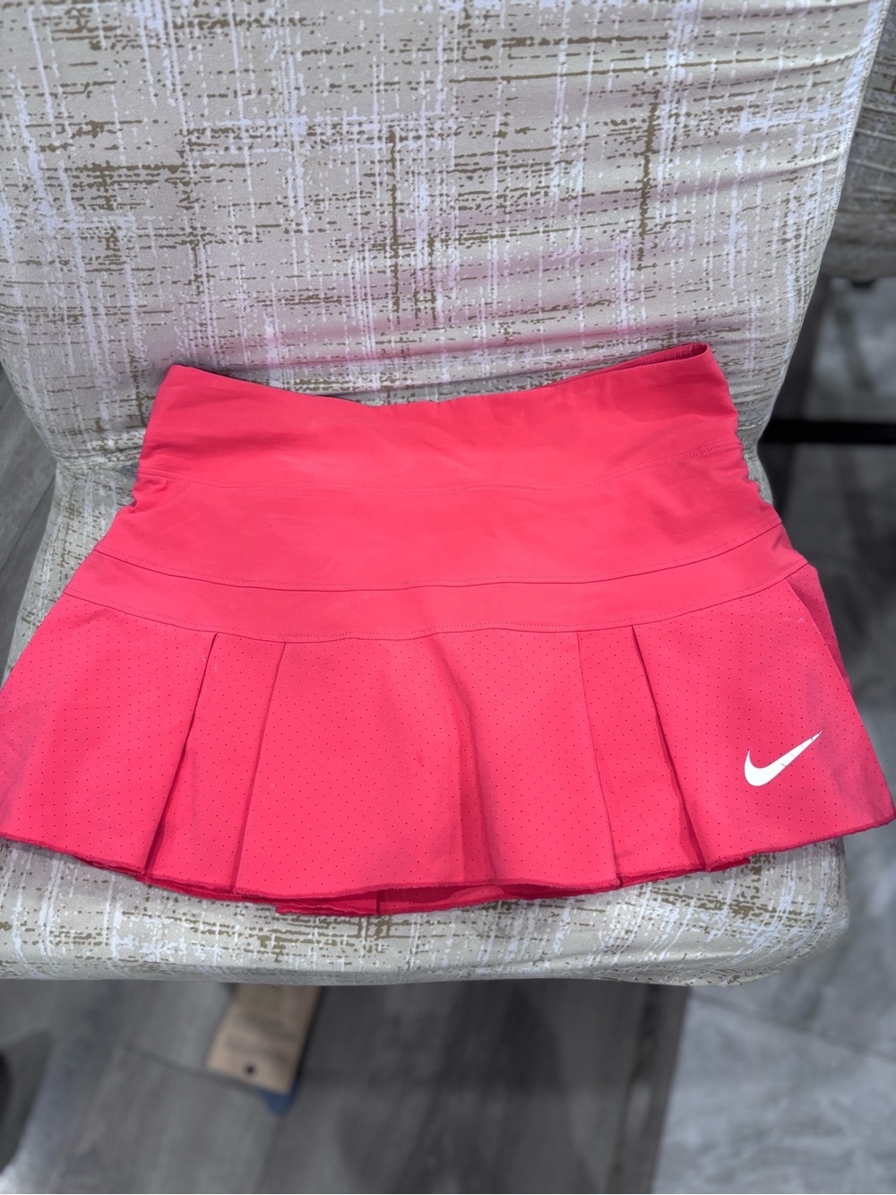 Nike Hot Pink Pleated Tennis Skort with White Swoosh dry fit